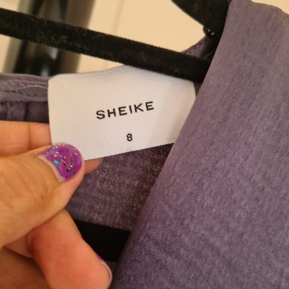 SHEIKE | Size 8 Dark Purple Fit & Flare Formal Mini Dress Party | Ruffled Dress - Picture 5 of 7